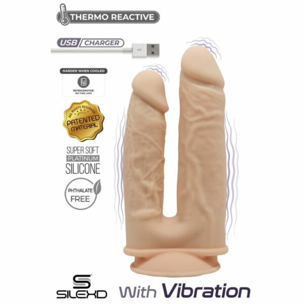 Double gode ventouse réaliste vibrant Modèle 1 87 SilexD