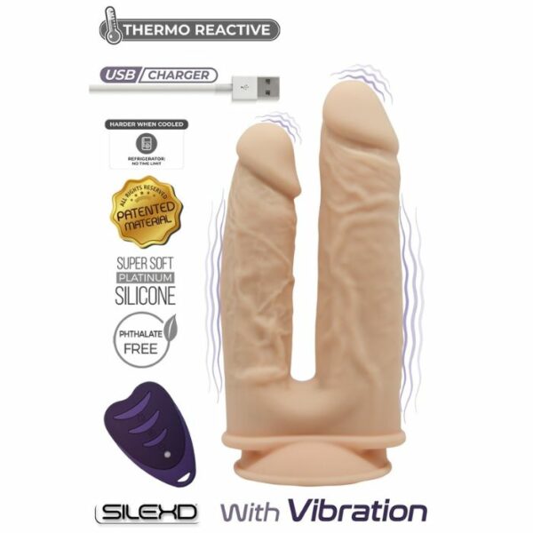 Double gode ventouse réaliste vibrant télécommandé SilexD Modèle 1 87