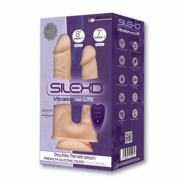 Double gode ventouse réaliste vibrant télécommandé SilexD Modèle 1 87 Box
