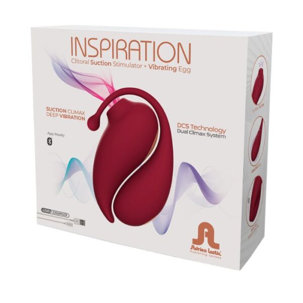 Duo Stimulateur clitoridien aspiration et oeuf vibrant connecté Inspiration Adrien Lastic Boite