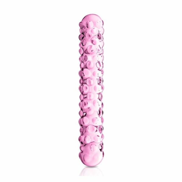 Gode au corps perlé en Verre Glossy Toys N°6 Rose
