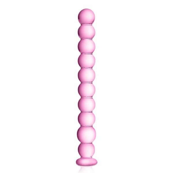 Gode en Verre avec boules progressives Glossy Toys N°18 Rose