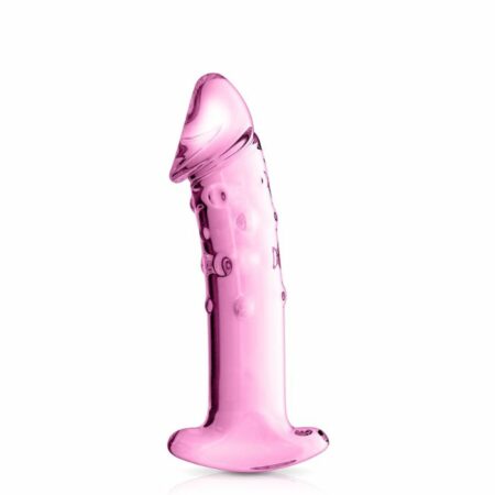 Gode en Verre avec gland Glossy Toys N°3 Rose