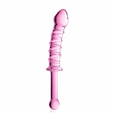 Gode en Verre avec poignée Glossy Toys N°16 Rose