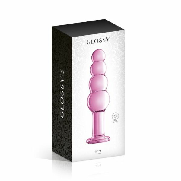 Gode en Verre boules progréssives Glossy Toys N°9 Rose Box
