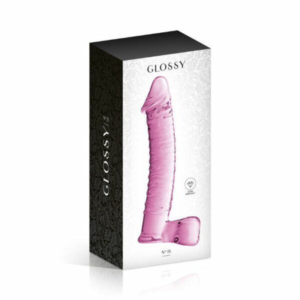 Gode en Verre avec testicules Glossy Toys N°15 Box