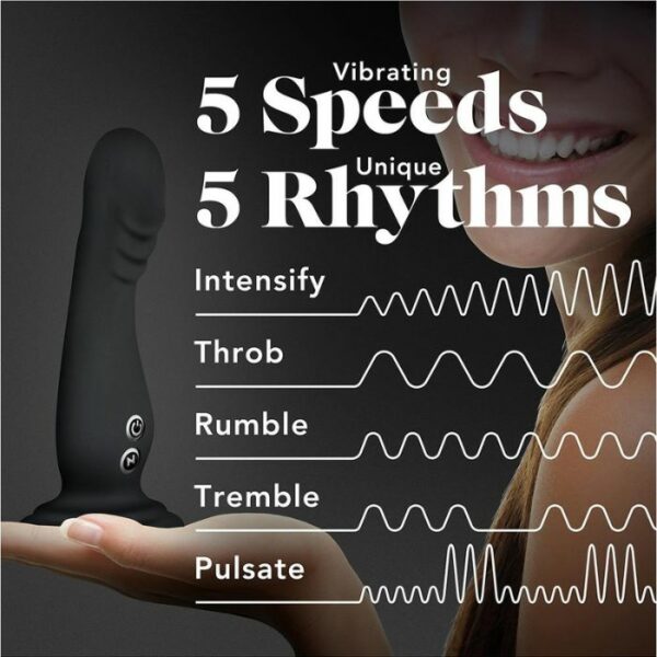 Gode ou Plug Vibrant Ventouse Impressions Amsterdam Noir Rythms