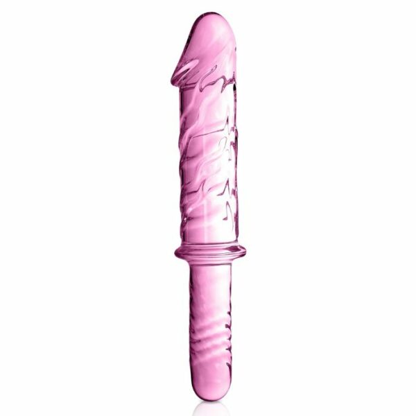 Gode réaliste avec poignée en Verre Glossy Toys N°12 Rose
