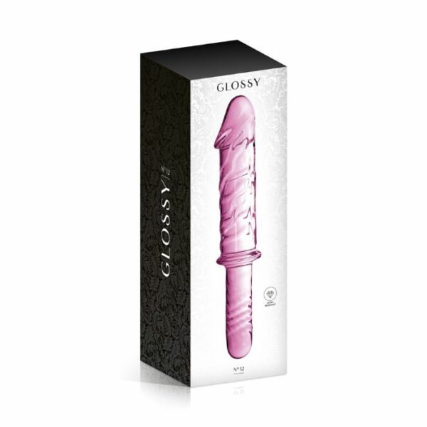 Gode réaliste avec poignée en Verre Glossy Toys N°12 Rose