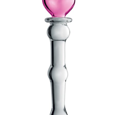 Gode en Verre poignée en coeur Glossy N°21 Rose