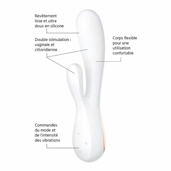 Rabbit connecté rechargeable Satisfyer Mono Flex Blanc