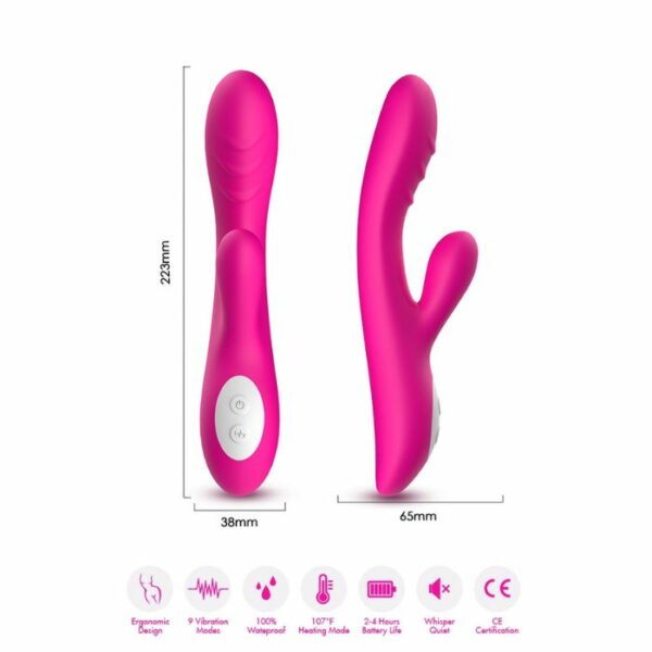 Rabbit Vibrator Chauffant Stimulation vaginal clitoris FoxShow Spark Rose