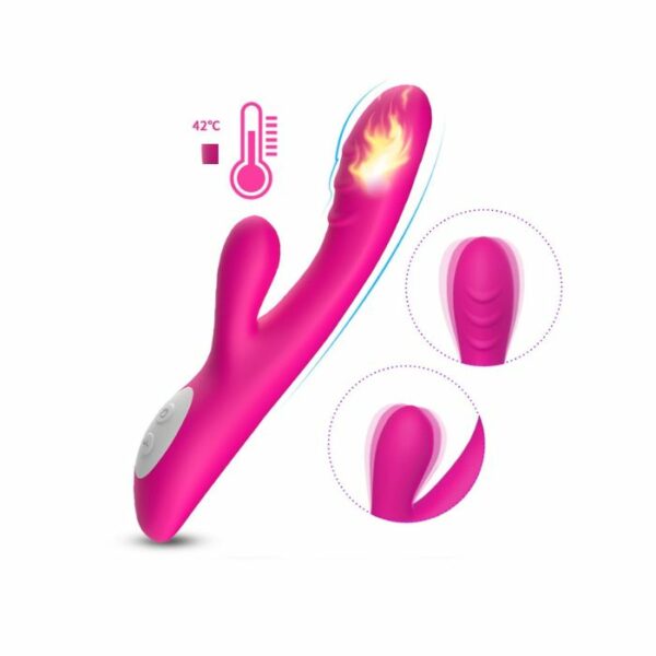 Rabbit Vibrator Chauffant Stimulation vaginal clitoris FoxShow Spark Rose